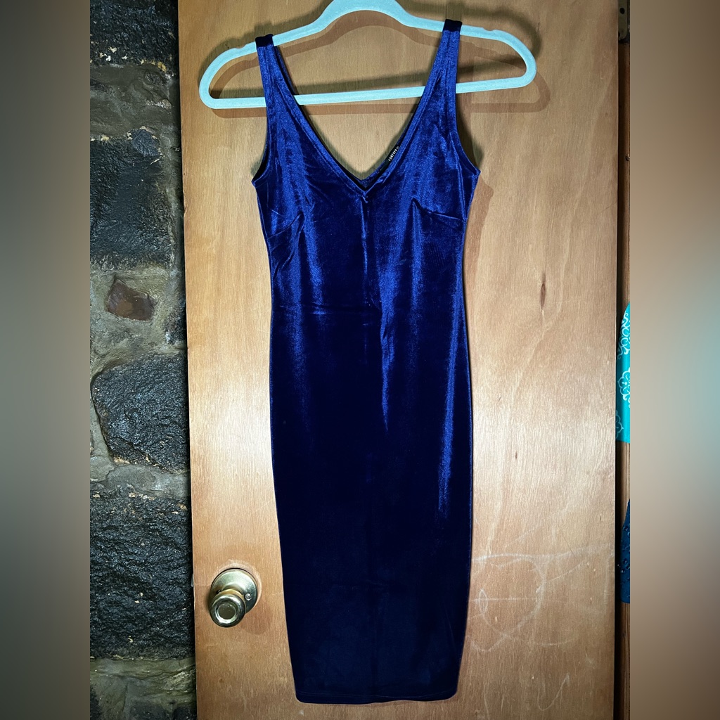 Royal Blue Velvet Dress